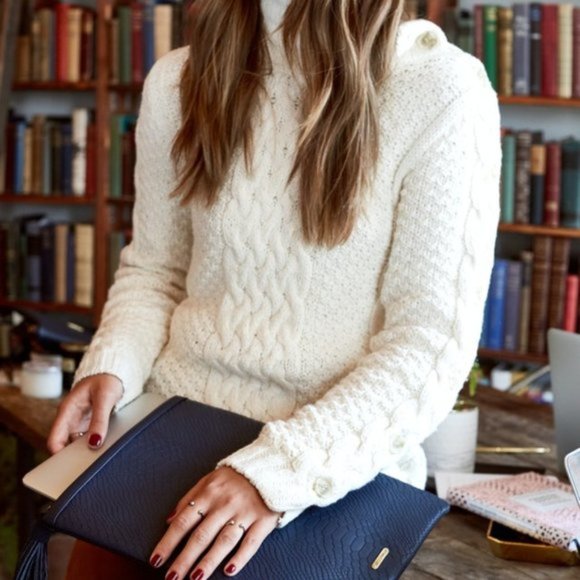 Gigi New York Embossed Python Fold Over Clutch - Picture 5 of 16